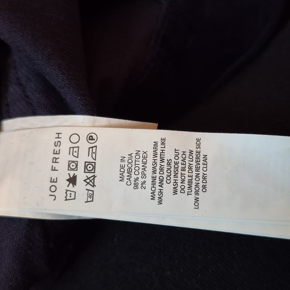 Joe Fresh Slim Low Rise Blue Corduroy Pants Size 6, New With Tags - Picture 9 of 15